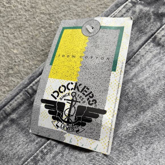 Deadstock 90s Dockers Jeans Black 28x30 Pleated Denim Levi’s Baggy Acid Vintage - Picture 6 of 13